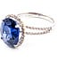 Ring Halo Split Band 0.47ctw Round Diamonds GIA: 1232597040 7.19ct Blue Madagascar Sapphire 18k Sz7 5.7g 226070047