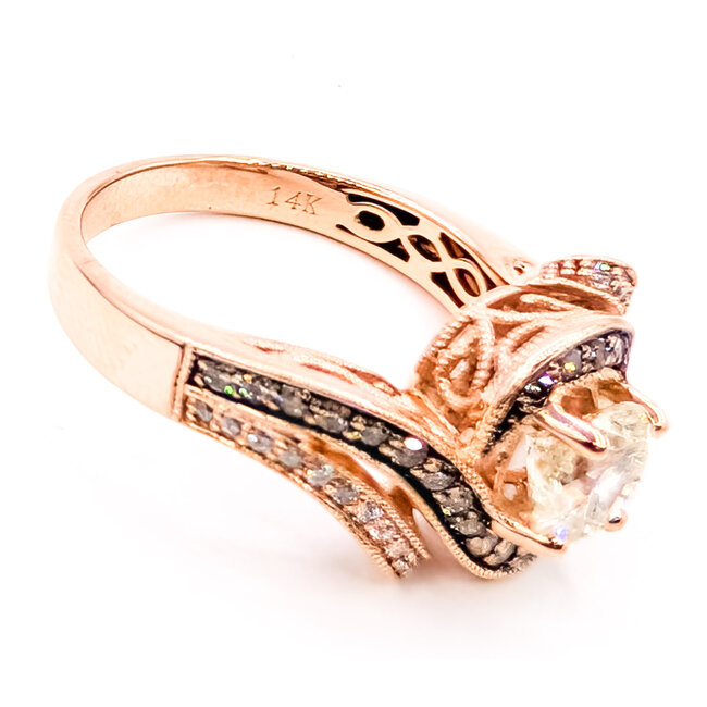 Ring Cocktail Bypass 1.01ct Round Diamonds 0.11ctw Near Colorless Diamonds 14kr 11mm Sz6.75 4.6g 226070048