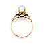 Ring Solitaire 8mm Gray Pearl 18ky Sz6 2.74g 126070138