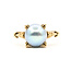 Ring Solitaire 8mm Gray Pearl 18ky Sz6 2.74g 126070138
