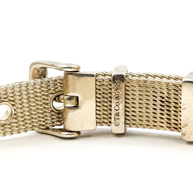 Bracelet Tiffany & Co. Somerset Mesh Buckle Sterling 8mm 7.25-5.5" 14.47g 126070141