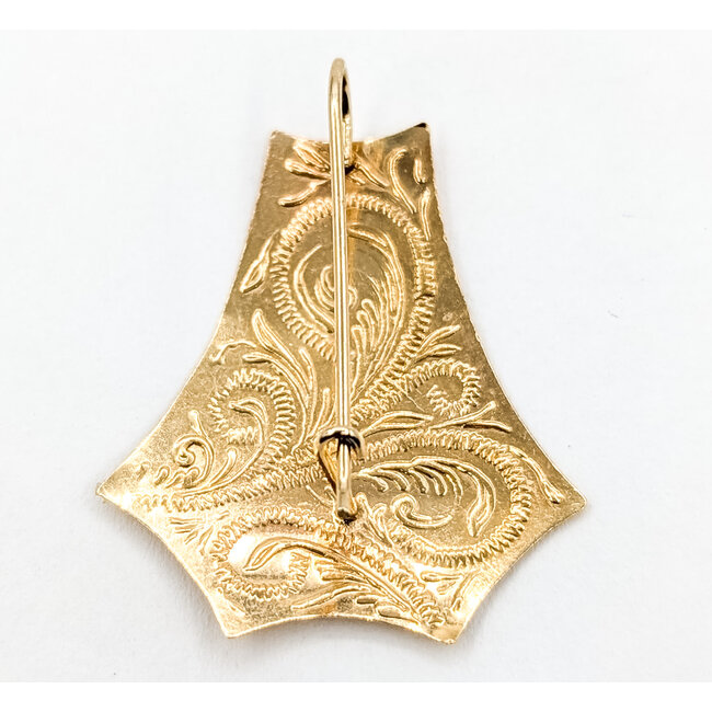Earrings Florentine Victorian Revival French Hook 14ky 1.2x1" 2.12g 126072004