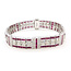 Bracelet Art Deco Inspired Geometric 7.29ctw Round Diamonds 8.51ct Red Ruby Pt900 10mm 7" 35.5g 226070033