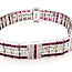 Bracelet Art Deco Inspired Geometric 7.29ctw Round Diamonds 8.51ct Red Ruby Pt900 10mm 7" 35.5g 226070033