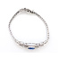 Bracelet Art Deco Inspired Link 2.85ctw Baguette & Round Diamonds 4.09ct Blue Sapphire Pt900 14mm 6.5" 25.9g 226070034
