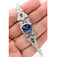 Bracelet Art Deco Inspired Link 2.85ctw Baguette & Round Diamonds 4.09ct Blue Sapphire Pt900 14mm 6.5" 25.9g 226070034