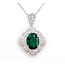 Necklace Halo Floral 2.43ctw Round Diamonds GIA: 5231644838 6.58ct Green Emerald Platinum 43x26mm 18" 14g 226070036