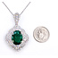 Necklace Halo Floral 2.43ctw Round Diamonds GIA: 5231644838 6.58ct Green Emerald Platinum 43x26mm 18" 14g 226070036