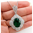 Necklace Halo Floral 2.43ctw Round Diamonds GIA: 5231644838 6.58ct Green Emerald Platinum 43x26mm 18" 14g 226070036