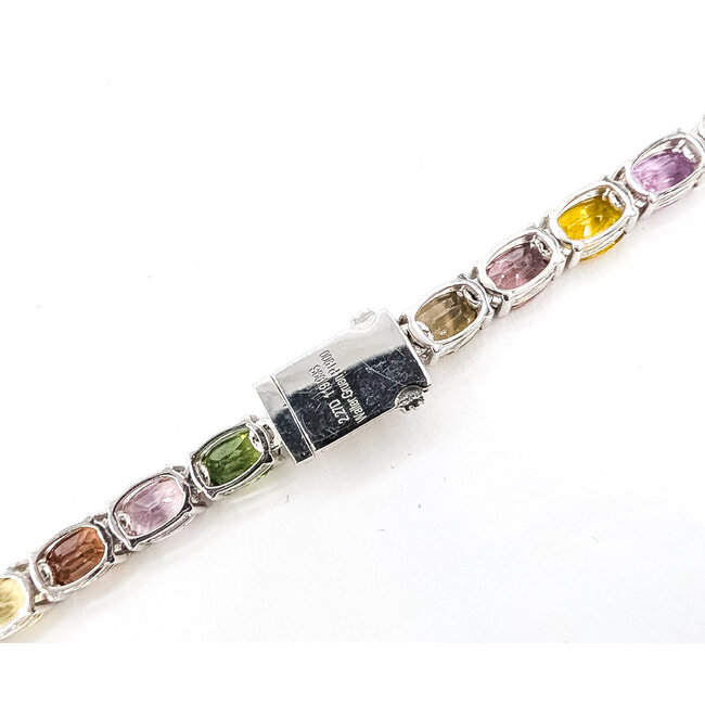 Necklace Multi Color Graduated 2.27ctw Round Diamonds GIA: 1236891629 119.99ctw Multi Color Sapphire Pt900 19mm 17.5" 67.8g 226070037