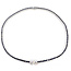 Necklace Art Deco Geometric 9.74ctw Round Diamonds 18.88ct Blue Sapphire Pt900 10mm 18" 65.9g 226070039