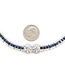 Necklace Art Deco Geometric 9.74ctw Round Diamonds 18.88ct Blue Sapphire Pt900 10mm 18" 65.9g 226070039