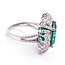 Ring Pave Cocktail Sunburst 1.45ctw Round Diamonds GIA: 6224620942 9.23ct Green Emerald 18k 22mm Sz7 7.7g 226070040