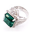 Ring Cocktail Tapered 1.33ctw Round Diamonds GIA: 5222774328 10.91ct Green Emerald Platinum 25mm Sz6.75 19.8g 226070041