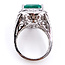Ring Cocktail Tapered 1.33ctw Round Diamonds GIA: 5222774328 10.91ct Green Emerald Platinum 25mm Sz6.75 19.8g 226070041