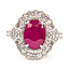 Ring Cocktail Halo Milgrain 0.77ctw Round Diamonds GIA: 2235227509 2.39ct Red Burmese Ruby Platinum 7.5mm Sz7 7.9g 226070042