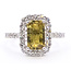 Ring Halo 0.85ctw Round Diamonds GIA: 2235324407 2.62ct Greenish Yellow No Heat Sapphire Platinum Sz7 5.6g 226070043