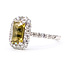 Ring Halo 0.85ctw Round Diamonds GIA: 2235324407 2.62ct Greenish Yellow No Heat Sapphire Platinum Sz7 5.6g 226070043