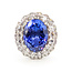 Ring Cocktail Halo 2.07ctw Round Diamonds GIA: 2235457240 9.60ct Bluish Violet Tanzanite Platinum 22mm Sz7.25 12.5g 226070045