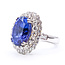 Ring Cocktail Halo 2.07ctw Round Diamonds GIA: 2235457240 9.60ct Bluish Violet Tanzanite Platinum 22mm Sz7.25 12.5g 226070045