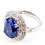 Ring Cocktail Halo 2.07ctw Round Diamonds GIA: 2235457240 9.60ct Bluish Violet Tanzanite Platinum 22mm Sz7.25 12.5g 226070045