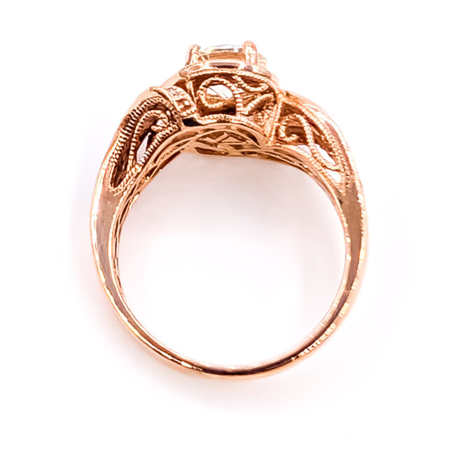 Ring Cocktail Bypass 1.01ct Round Diamonds 0.11ctw Near Colorless Diamonds 14kr 11mm Sz6.75 4.6g 226070048