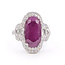 Ring Pave Cocktail Double Halo 1.42ctw Round Diamonds GIA: 1232746453 9.31ct Purplish Red Ruby Platinum Sz7 10.2g 226070055