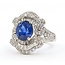 Ring Pave Cocktail 1.44ctw Round Diamonds GIA: 2231597243 2.87ct Blue Sapphire Platinum Sz7 8.7g 226070054