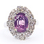 Ring Cocktail Halo 0.80ctw Round Diamonds GIA: 6237890504 2.93ct Pink-Purple Sapphire Pt900 19mm Sz6.5 7.2g 226070057