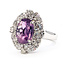 Ring Cocktail Halo 0.80ctw Round Diamonds GIA: 6237890504 2.93ct Pink-Purple Sapphire Pt900 19mm Sz6.5 7.2g 226070057