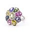 Ring Floral Split Band 0.45ctw Round Diamonds GIA: 2235890927 9.15ct Multi Color Sapphire Pt900 22mm Sz7.5 9.4g 226070058