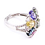 Ring Floral Split Band 0.45ctw Round Diamonds GIA: 2235890927 9.15ct Multi Color Sapphire Pt900 22mm Sz7.5 9.4g 226070058