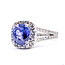 Ring Halo Split Band 1.00ctw Round Diamonds GIA: 6237901849 3.23ct Violet to Purple (color change) Sapphire Pt900 12mm Sz6 11.8g 226070060