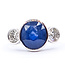 Ring Classic 3-Stone 1.00ctw Round Diamonds GIA: 6233876326 4.92ct Blue Sapphire Pt900 12mm Sz6.75 7.2g 226070061