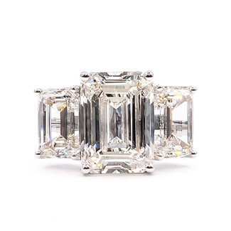 Ring 3-Stone  13.75ctw Emerald Cut Lab Grown Diamonds IGI   Lab Grown Diamond    14k 13mm Sz6.75 6.8g 226070067