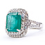 Ring Double Halo Split Band 1.34ctw Round Diamonds GIA: 2235644906 6.04ct Green Emerald Pt900 18mm Sz6.75 9.2g 226070051
