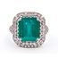 Ring Double Halo Split Band 1.34ctw Round Diamonds GIA: 2235644906 6.04ct Green Emerald Pt900 18mm Sz6.75 9.2g 226070051
