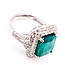 Ring Double Halo Split Band 1.34ctw Round Diamonds GIA: 2235644906 6.04ct Green Emerald Pt900 18mm Sz6.75 9.2g 226070051