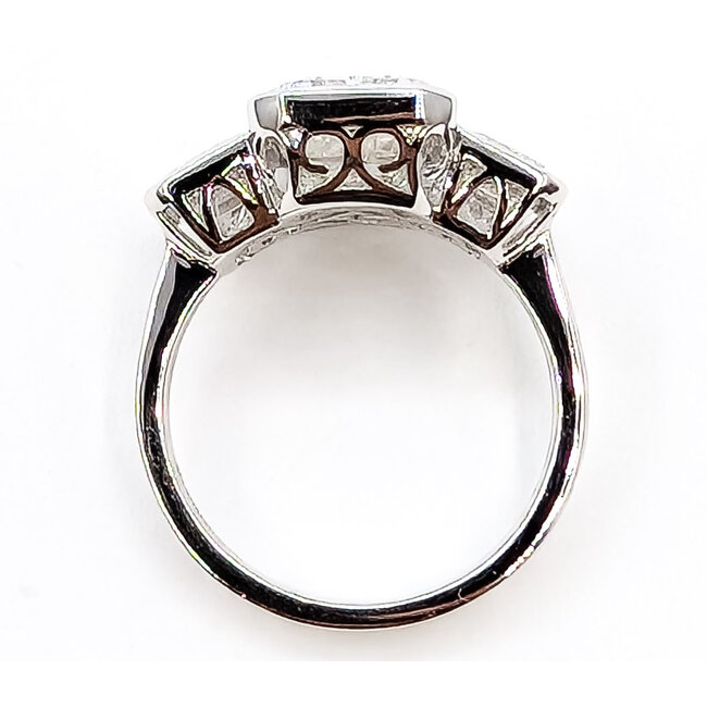 Ring Engagement 3-Stone 5.34ct Emerald Cut Lab Grown Diamonds 2.74ctw Near Colorless Lab Grown Diamond 14k 13mm Sz6.75 5.4g 226070065