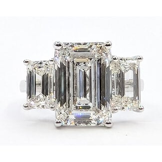 Ring 3-Stone 8.12ctw Emerald Cut Lab Grown Diamonds IGI Lab Grown Diamond 14k 12mm Sz6.75 5.4g 226070066