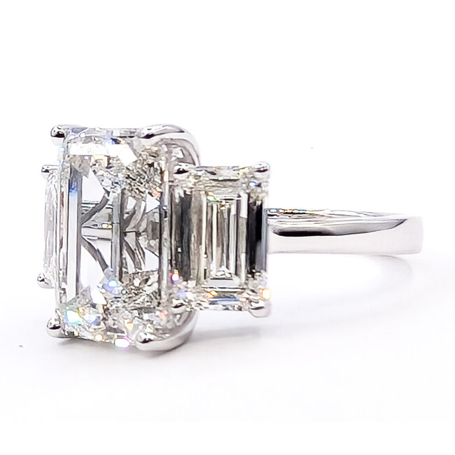 Ring 3-Stone 8.12ctw Emerald Cut Lab Grown Diamonds IGI Lab Grown Diamond 14k 12mm Sz6.75 5.4g 226070066