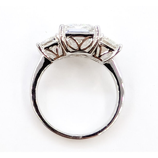 Ring 3-Stone 8.12ctw Emerald Cut Lab Grown Diamonds IGI Lab Grown Diamond 14k 12mm Sz6.75 5.4g 226070066