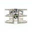 Ring Open Geometic 3 Row .25ctw Round Diamonds .22ct Color-Changing Alexandrite 14kw 12mm Sz7 3.9g 126060036