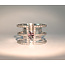 Ring Open Geometic 3 Row .25ctw Round Diamonds .22ct Color-Changing Alexandrite 14kw 12mm Sz7 3.9g 126060036