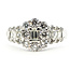 Ring Halo Geometric 1ctw Baguette & Round Diamonds Pt900 10mm Sz6 4.17g 126070149