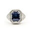 Ring Geometic Milgrain 0.82ctw Round Diamonds GIA: 3.73ct Blue Ceylon Sapphire Platinum Sz7 10.7g 226070044
