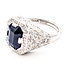 Ring Geometic Milgrain 0.82ctw Round Diamonds GIA: 3.73ct Blue Ceylon Sapphire Platinum Sz7 10.7g 226070044