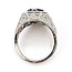 Ring Geometic Milgrain 0.82ctw Round Diamonds GIA: 3.73ct Blue Ceylon Sapphire Platinum Sz7 10.7g 226070044