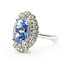 Ring Cocktail Halo 0.89ctw Round Diamonds GIA: 1232819599 4.14ct Blue Sapphire Pt900 19mm Sz6.75 7g 226070050