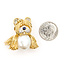 Brooch Animal Dog 0.50ctw Round Diamonds  12mm White Pearl    18ky 32x30mm  15.62g 226070127